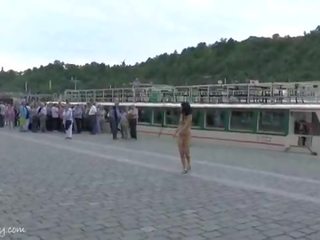 Crazy czech chicken naked on public streets